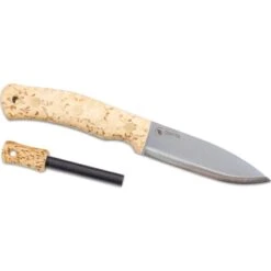 No.10 Swedish Forest Knife, Curly Birch With Fire Steel, Stainless