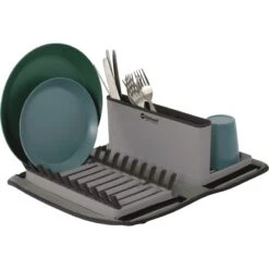 Outwell Dunton Foldable Dish Rack With Sponge Drain -Outwell || Petromax || Robens Salgsbutikk outwell dunton foldable dish rack with sponge drain grey 1